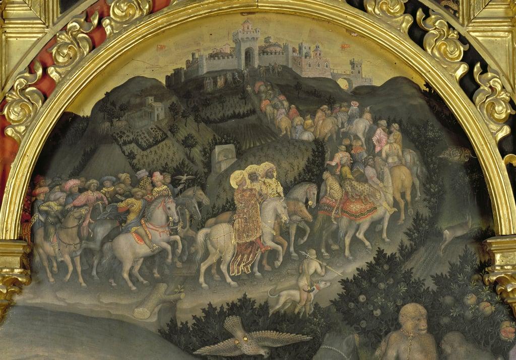 The Adoration of the Magi detail of journey to Jerusalem, 1423 tempera on panel detail of 29414 